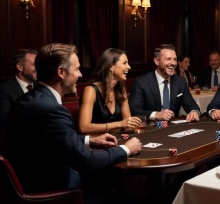 Goście bawiący się podczas wieczoru pokerowego w restauracji POLSKA AFTER DARK