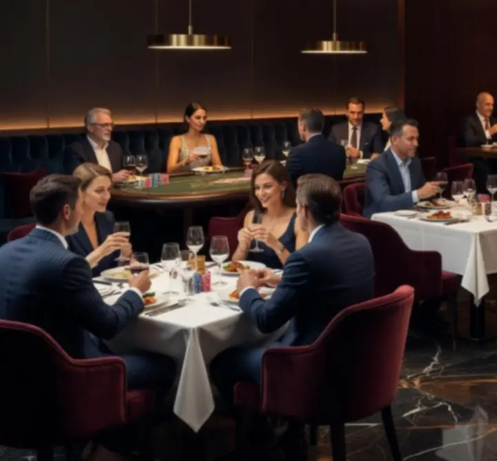 Elegancki wieczór w restauracji połączony z grą w pokera